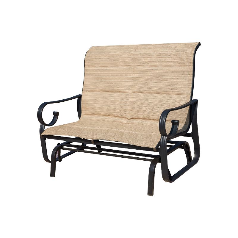 2pc Iron Patio Glider Bench Seating Set - Patio Festival