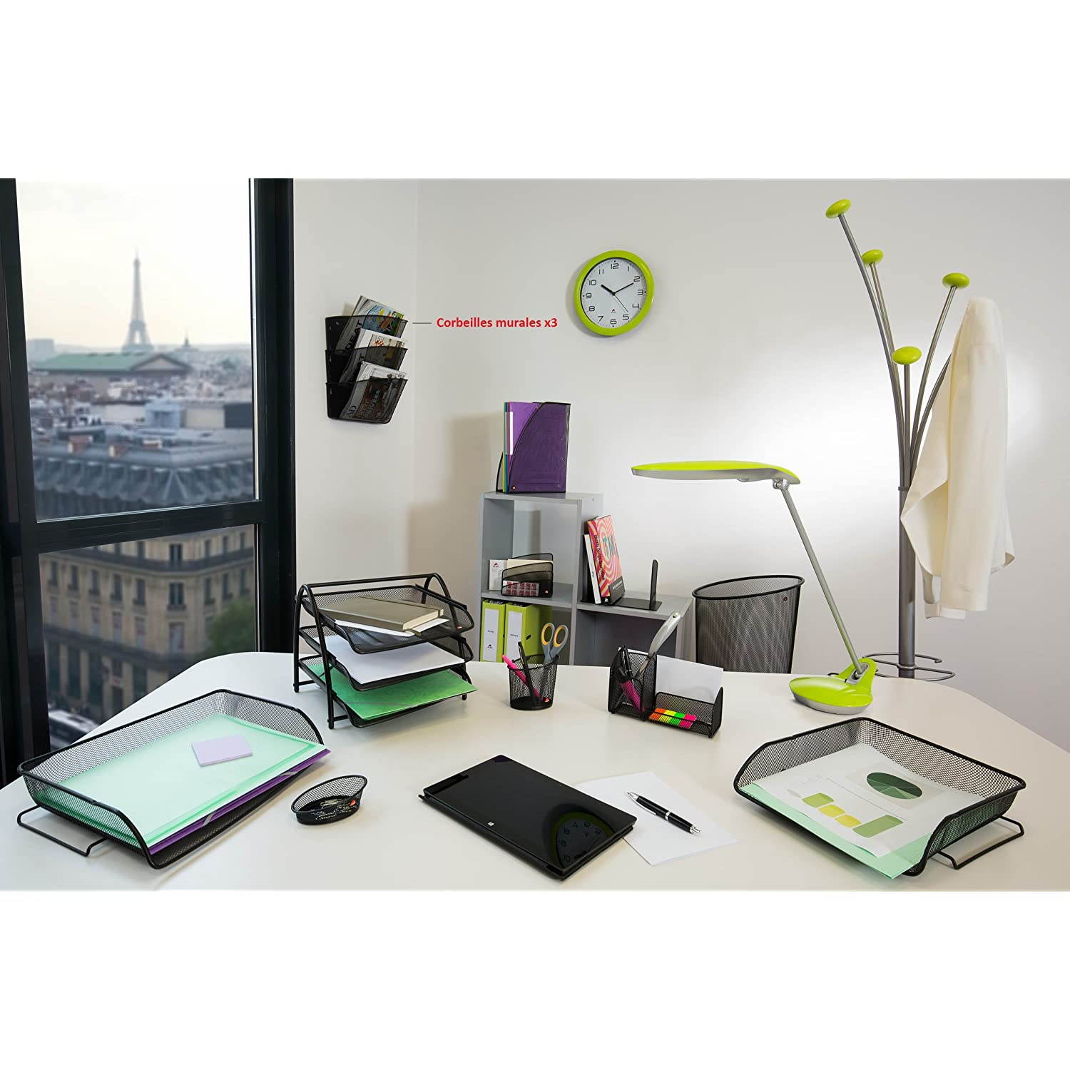 Alba Mesh Three-Pocket Wall File,Black (MESHFILEN)