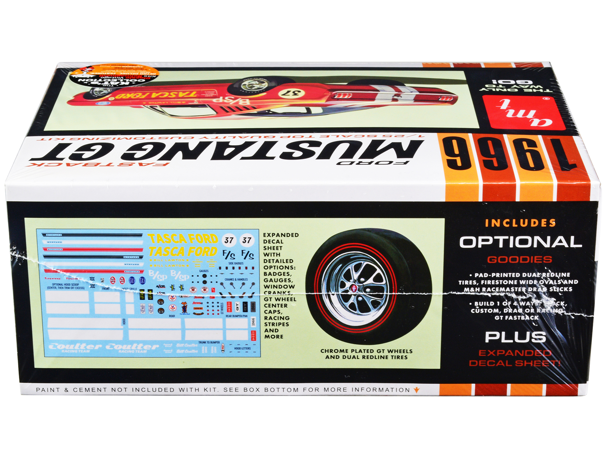 Skill 2 Model Kit 1967 Ford Mustang Shelby GT350 Black 1/25 Scale Model by AMT