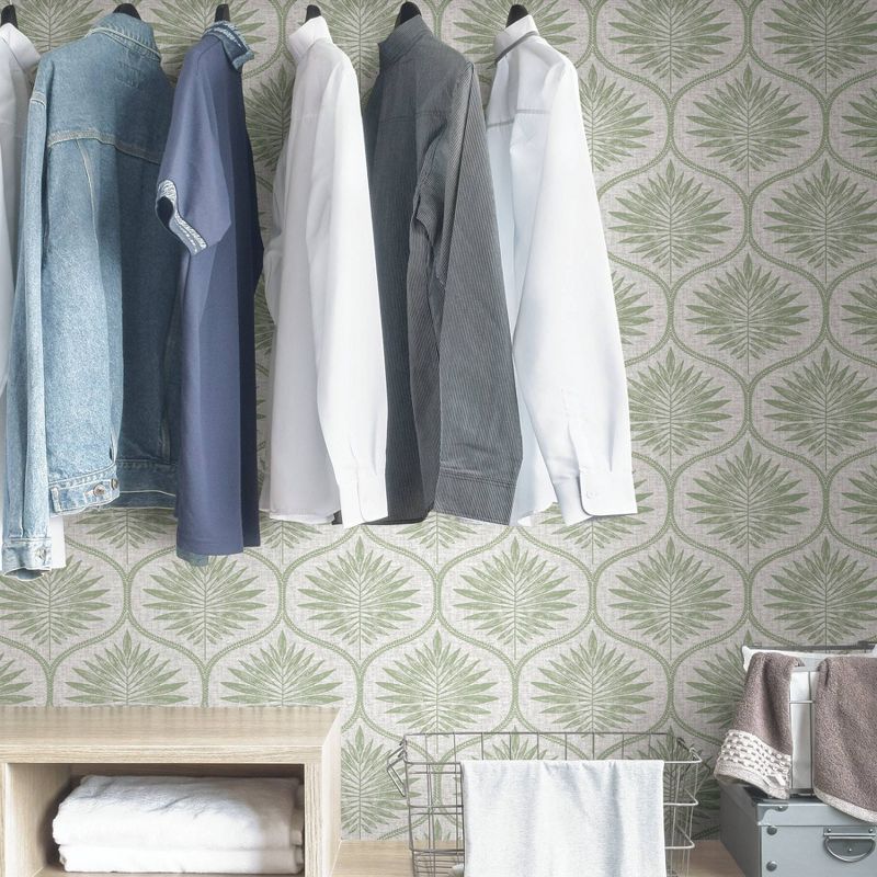 NuWallpaper Primitive Leaves Peel & Stick Wallpaper Green