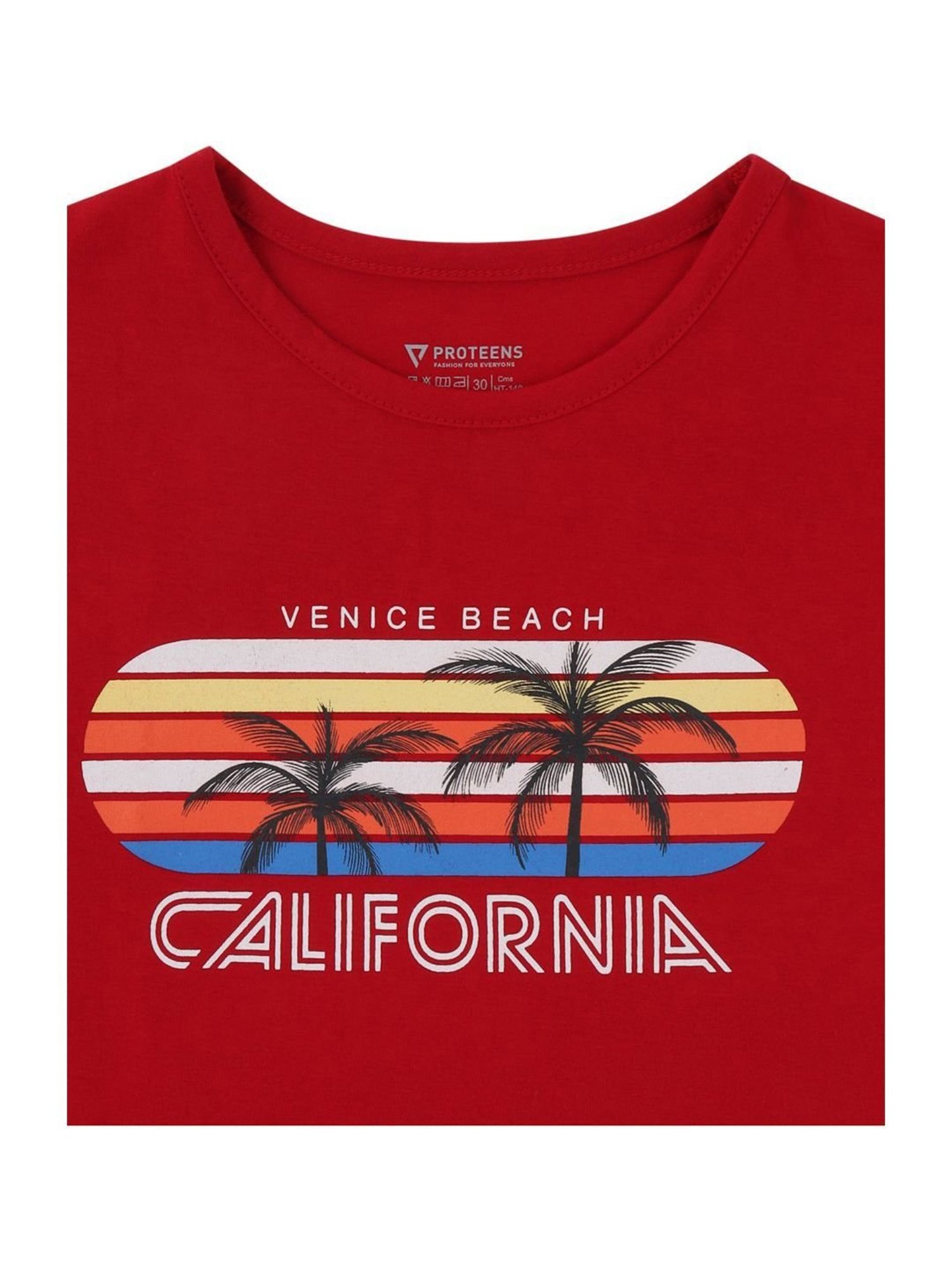 Proteens Kids Red Cotton Printed T-Shirt