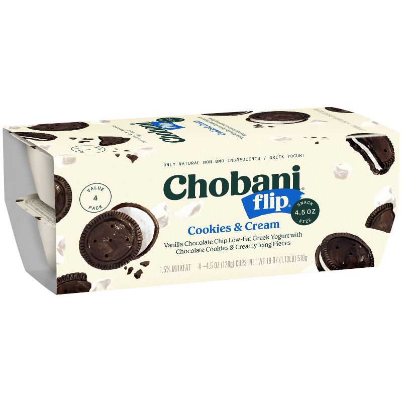 Chobani Flip Cookies & Cream Greek Yogurt - 4ct/4.5oz Cups