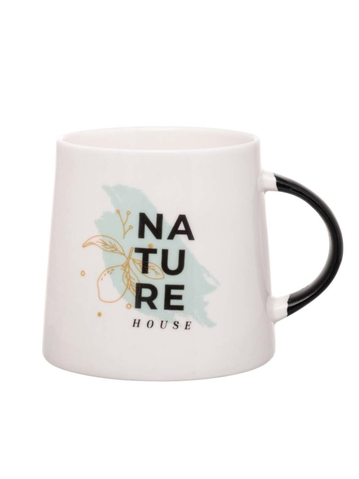 JCPL White & Black Ceramic 10 cm Milk Mug (0.33 L) - Set of 2