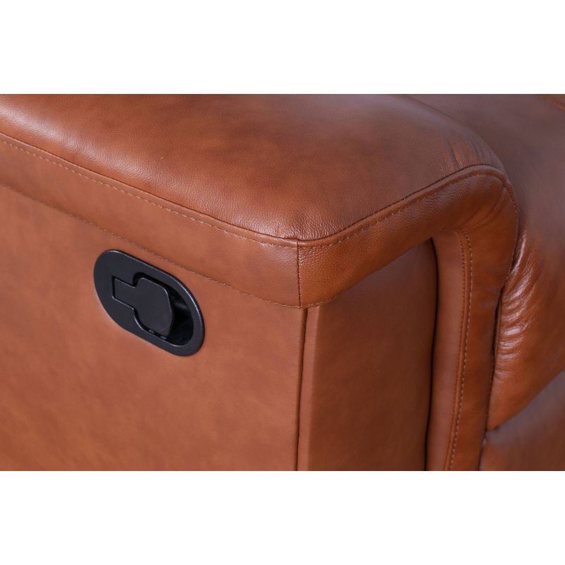 Joel Top Grain Leather Reclining Loveseat Camel - Abbyson Living
