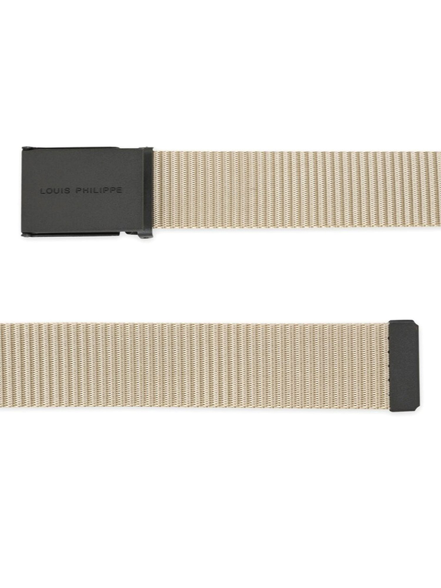 Louis Philippe Beige Textured Casual Belt for Men