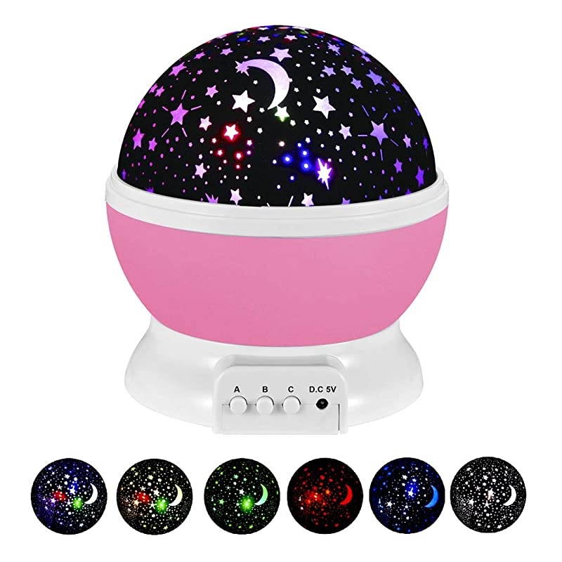 Night Light for Girls Rotating Star Nightlights Projector Party Favor Bedroom Decoration Stars Galaxy Nursery Lamp for Little Kids Toys for 312 Year Old Girl Boys Christmas Xmas Gifts Pink