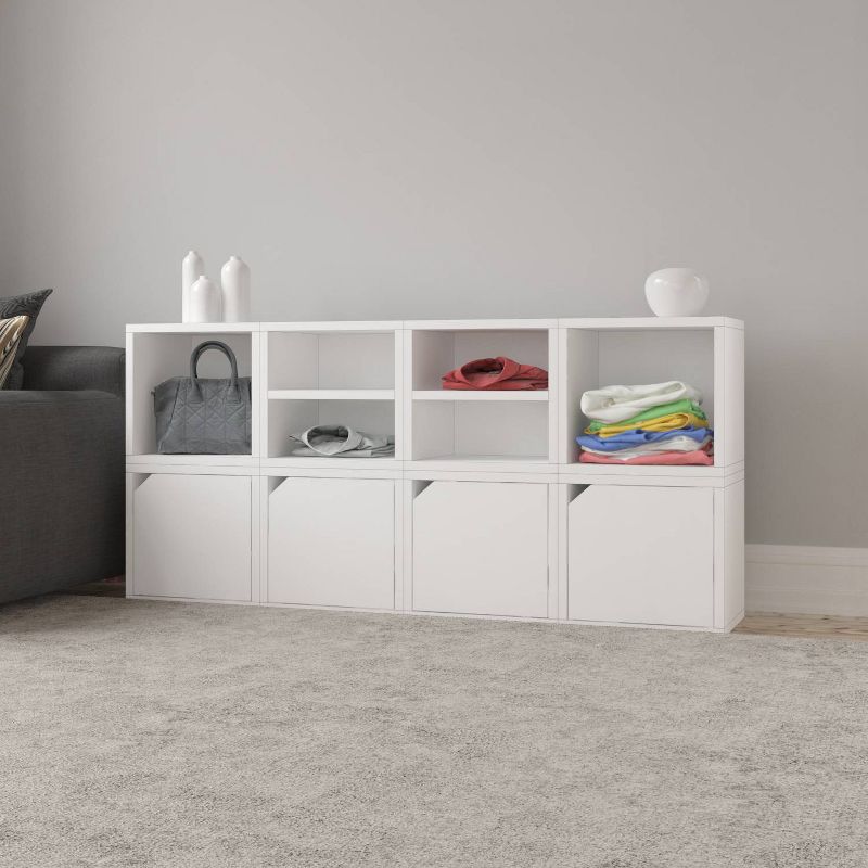 IRIS Tachi Series Modular Wood Stacking Storage Drawer Box Cabinet Cube, Gray