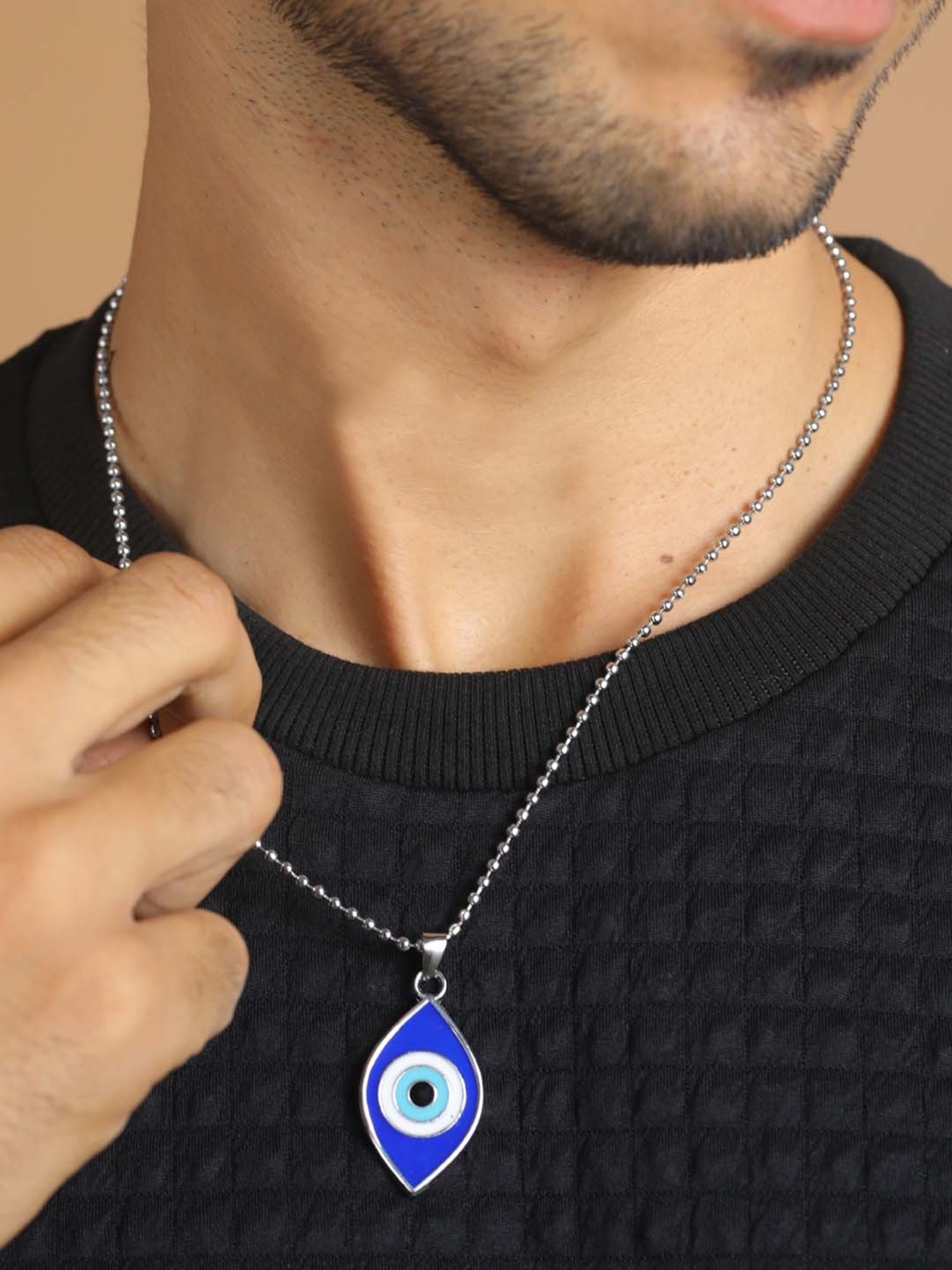 Bold by Priyaasi Evil Eye Silver-Plated Necklace for Men