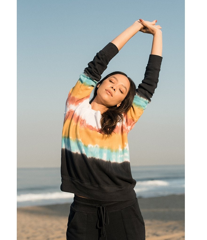 JALA Rainbow Tie-Dye Chill Pullover French Terry Coordinating Lounge Top
