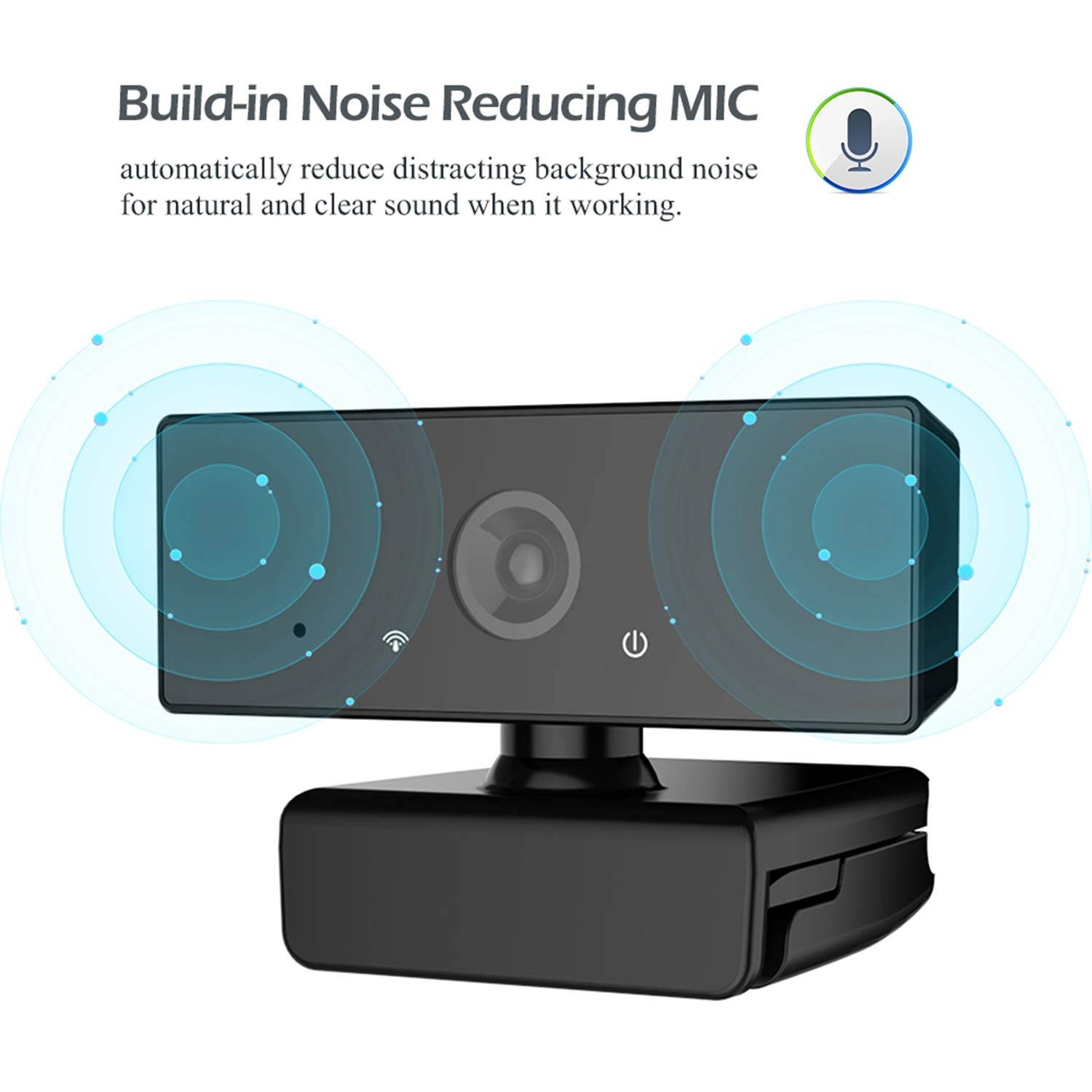 1080P Webcam, NP HD PC Webcam USB Mini Computer Camera Built-in Microphone, Flexible Rotatable Clip, for Laptops, Desktop and Gaming, Black