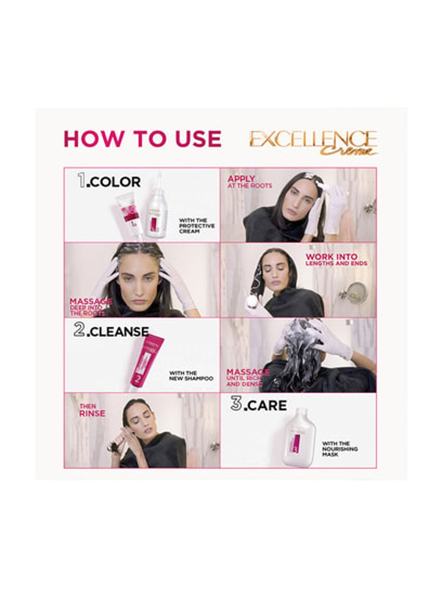 L'Oreal Paris Excellence Creme Hair Color 4.2 Plum Brown - 72 ml + 100 gm