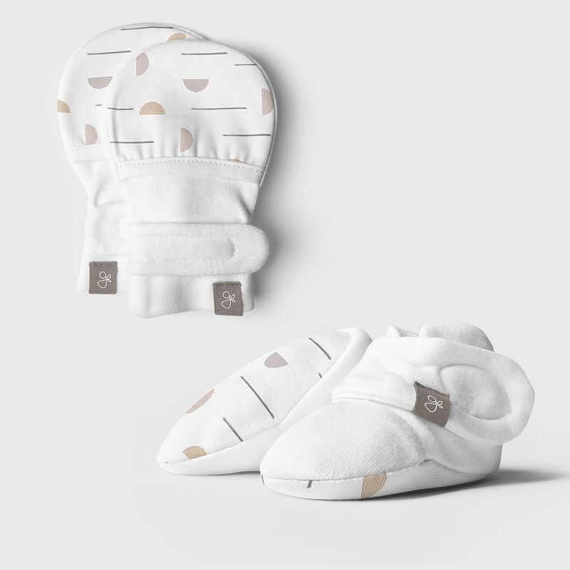 Goumi Baby Organic Cotton Geo Dash Mittens and Boots - 0-3M