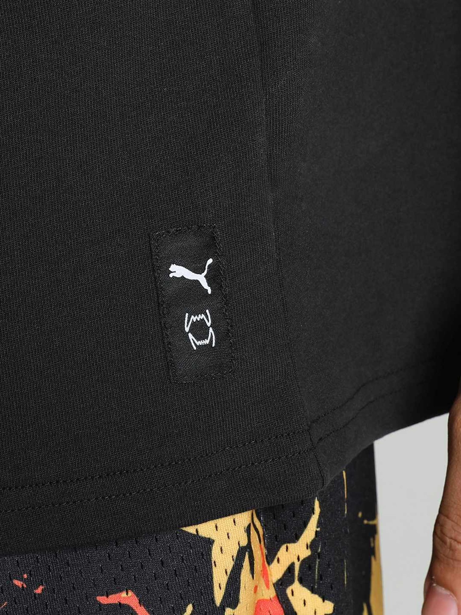 Puma The Joker Pack Black Cotton Regular Fit Printed Sports T-Shirt