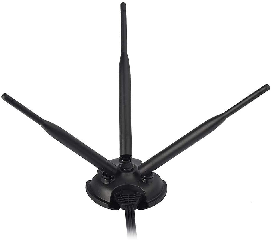 Eightwood 2.4GHz 5GHz Dual Band WiFi Antenna with 3 RP-SMA Male Connector Magnetic Base for WiFi Wireless Router Mobile Hotspot PCI PCIe WiFi Card PC Desktop Motherboard External WiFi USB Adapter