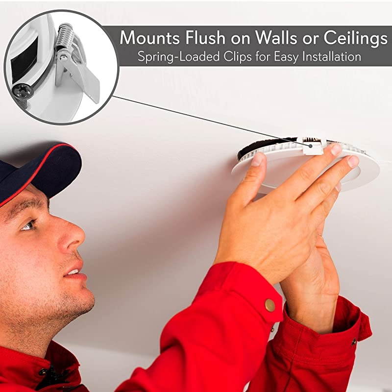 35 Ceiling Wall Mount Speakers 2Way Full Range Sound Stereo Speaker Flush Design wBluetooth LED Light Aluminum Frame Housing 60Hz 20kHz Frequency Response 280 Watts Peak  PDIC4CBTL35B