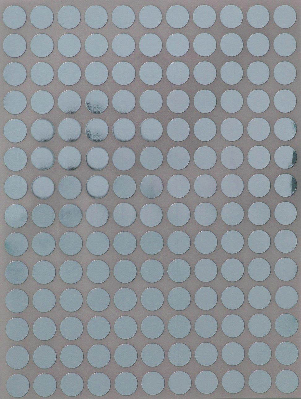 Round Colour Code Labels 3/8" (0.375) inches 10mm Circle Stickers - Metallic SILVER Colors Dots Label - three eights inch full sheet sticker 2100 pack