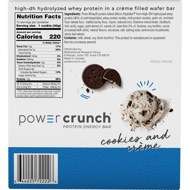 Power Crunch Protein Energy Bar - Cookies & Cream - 12ct