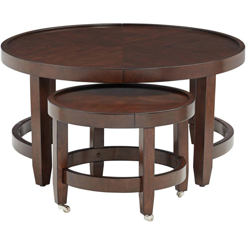 55 Downing Street Emerson Brown Wood Nesting Table Set