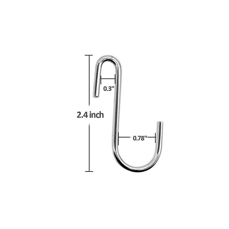 30 Pack  Heavy Duty S Hooks Pan Pot Holder Rack Hooks Hanging Hangers S Shaped Hooks for Kitchenware Pots Utensils Clothes Bags Towels Plants