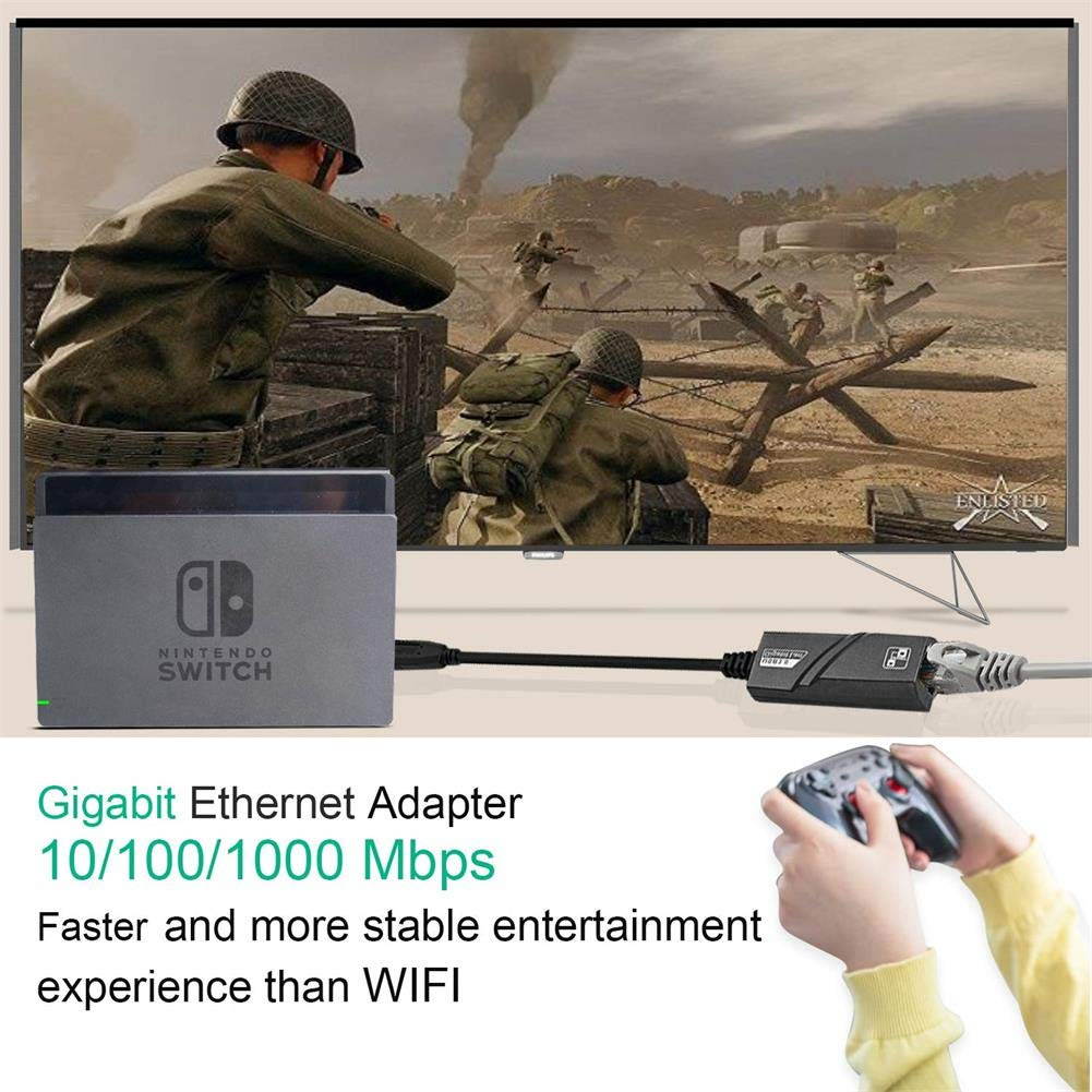 Gigabit Ethernet Adapter for Nintendo Switch, USB 3.0 LAN Network