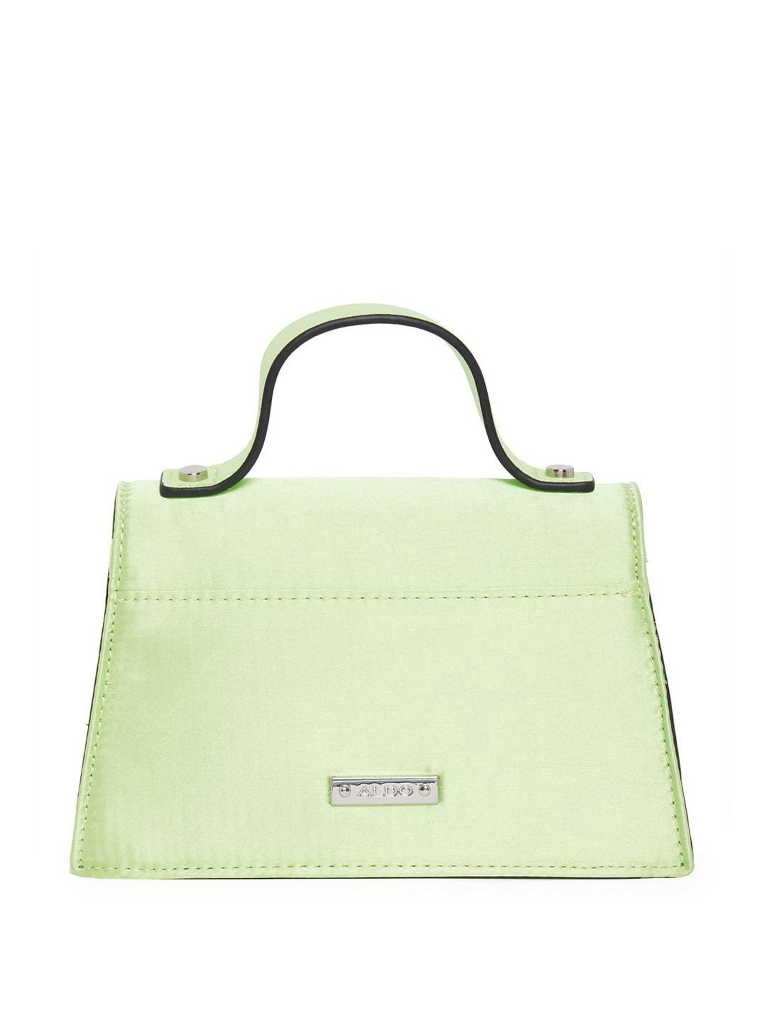 Aldo Bright Green Solid Medium Satchel Handbag