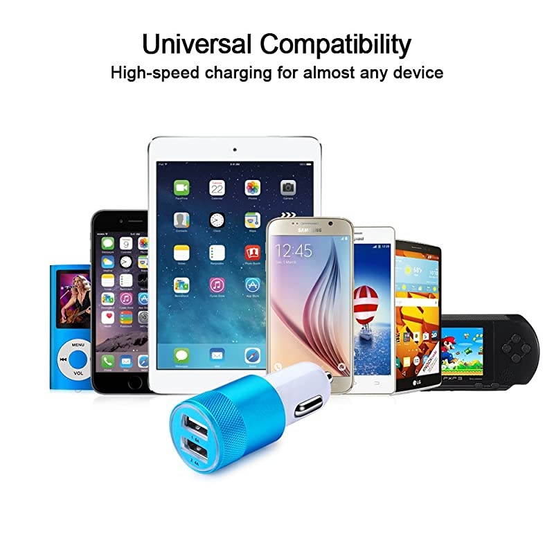 C USB Car Charger for Samsung Galaxy S21+ S21 Ultra 5G S20 FE S20+ S10 Plus Note20 A52 A51 A71 A72 A10e, Google Pixel 5 4a, Dual-Port Power Cigarette Lighter Adapter 6ft USB C Cord Braided Cable