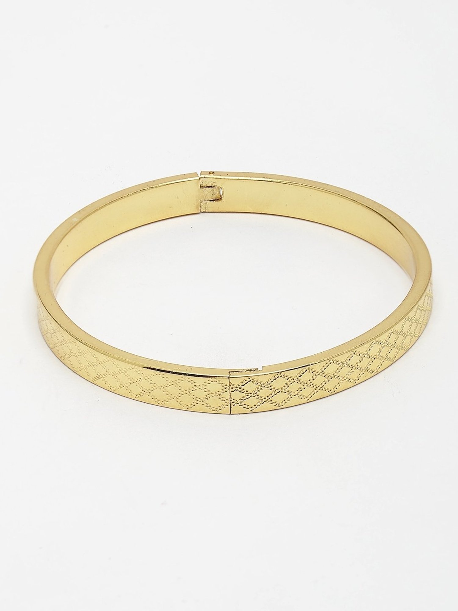 NVR Men Gold-Plated Stainless Steel Kada Bracelet