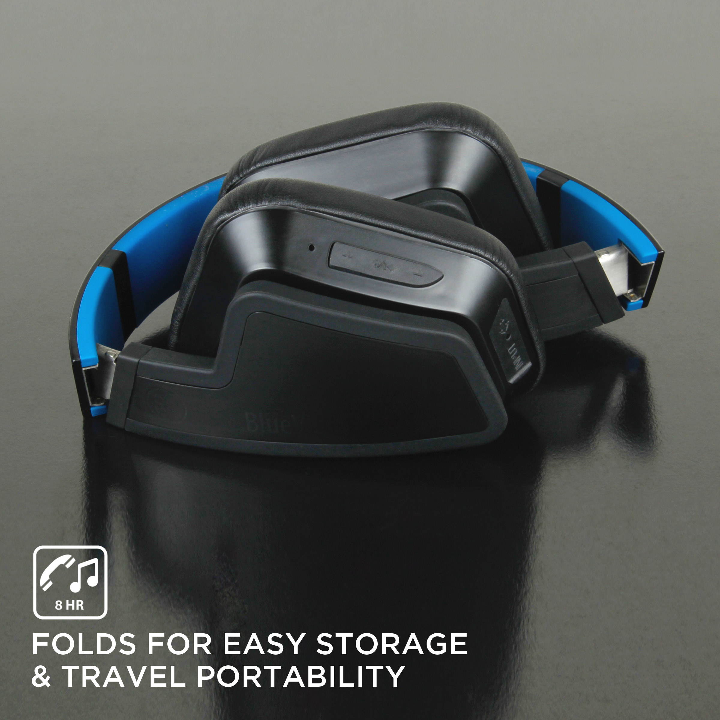 GOgroove Wireless Bluetooth Sport Headphones Over Ear - BlueVIBE FXT Foldable Sweatproof Wireless Headset with Built-in Mic & AUX Input Option, Cushioned Earpads, IPX4 Water Resistant