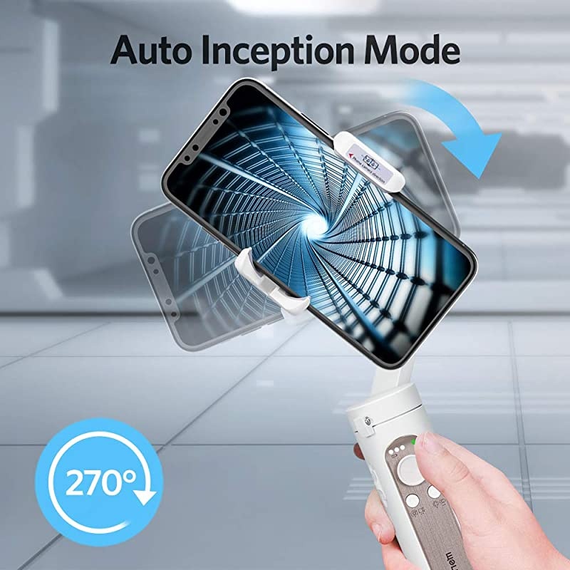 3 Axis Gimbal Stabilizer - 0.5 Lbs Lightweight Foldable Gimbal for Smartphone iPhone 12 Pro Max/12/11/XSMax w/ Auto Inception/Dolly Zoom/Time-Lapse for Vlog Youtuber Video Recording,  iSteady X