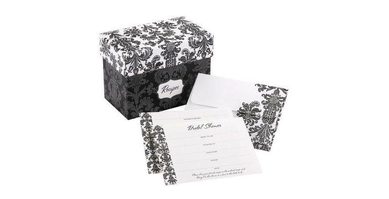 Damask Shower Invitations with Recipe Gift Box (25ct)