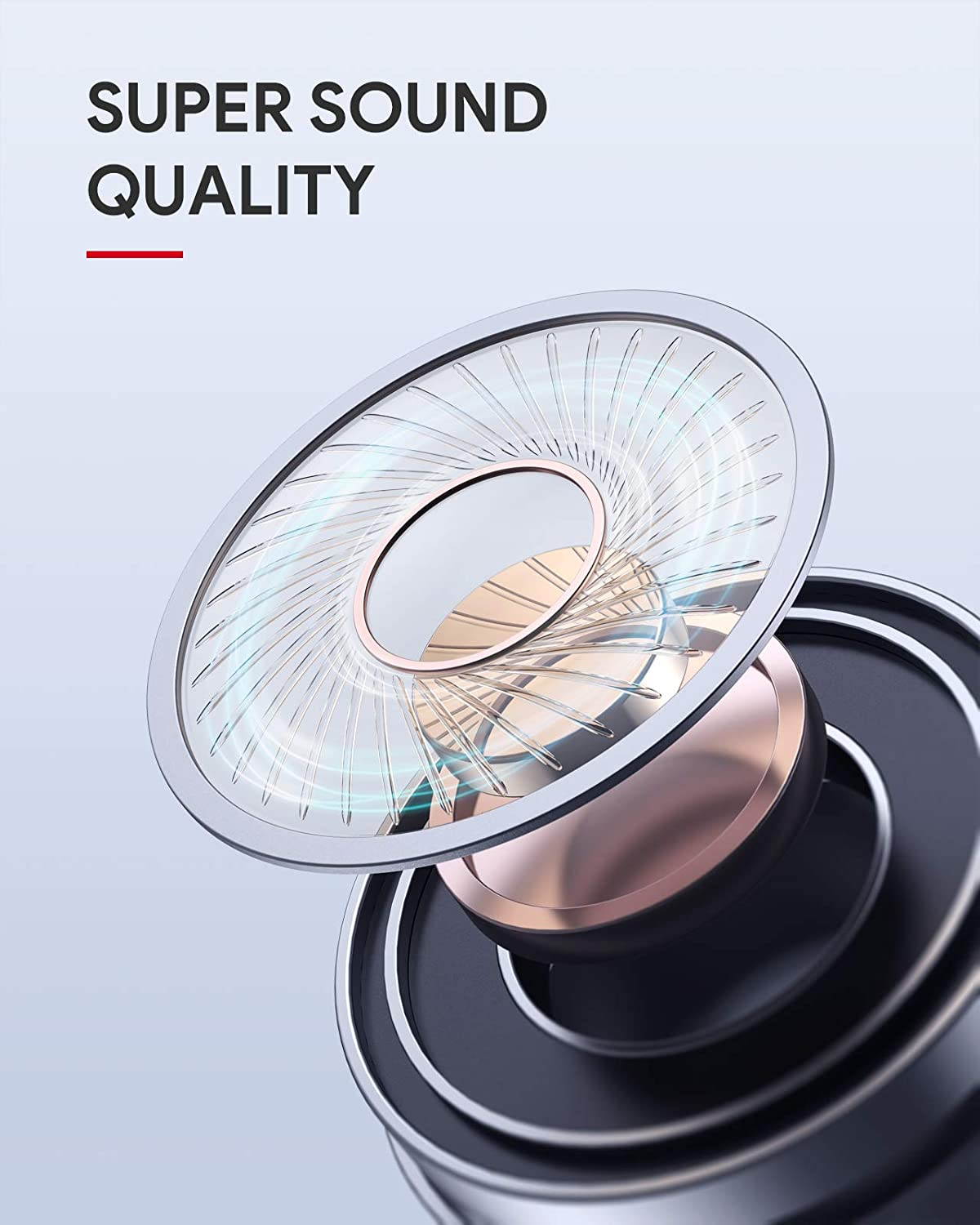 Wireless Headphones, BCMASTER,BC-T03, True Wireless Earbuds with Type C Quick Charge, Immersive Sound, Open and Connect, 24 Hours Playtime, IPX5 Waterproof, Bluetooth 5 for iPhone and Android,Black