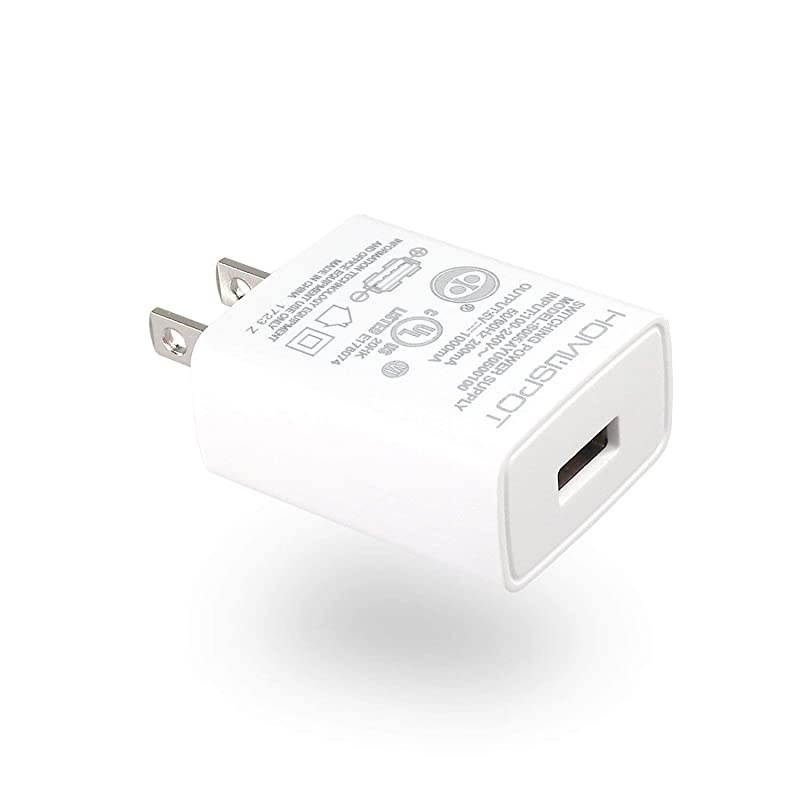 UL Certified USB Wall Charger 5V1A Plug in-Door Power AC Adapter 3 Pack Travel Office Home Use - White