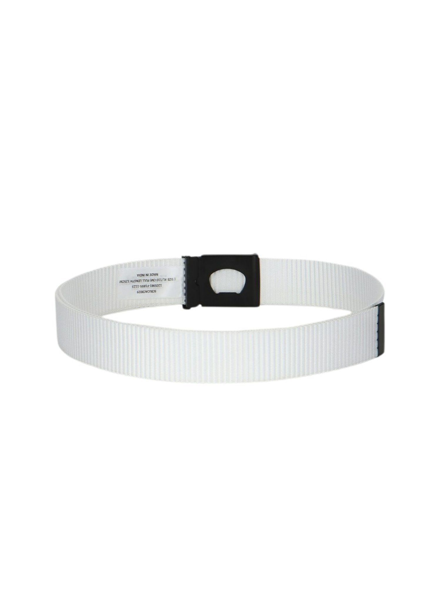 Simon Carter White Leather Textured Casual Belt for Men