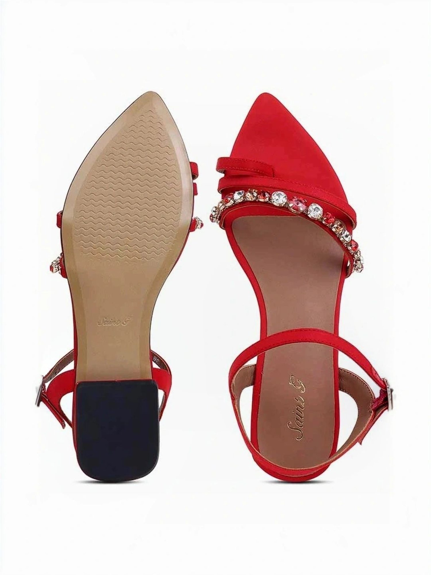 Saint G Women's Annie Red Ankle Strap Sandals