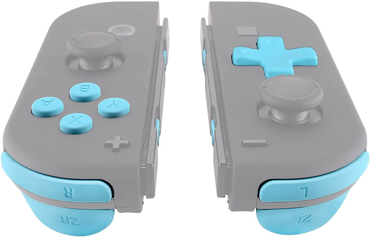 Soft Touch Heaven Blue D-pad ABXY Keys SR SL L R ZR ZL Trigger Buttons Springs, Replacement Full Set Buttons Fix Kits for Nintendo Switch Joycon (D-pad ONLY Fits for eXtremeRate Joycon D-pad Shell)