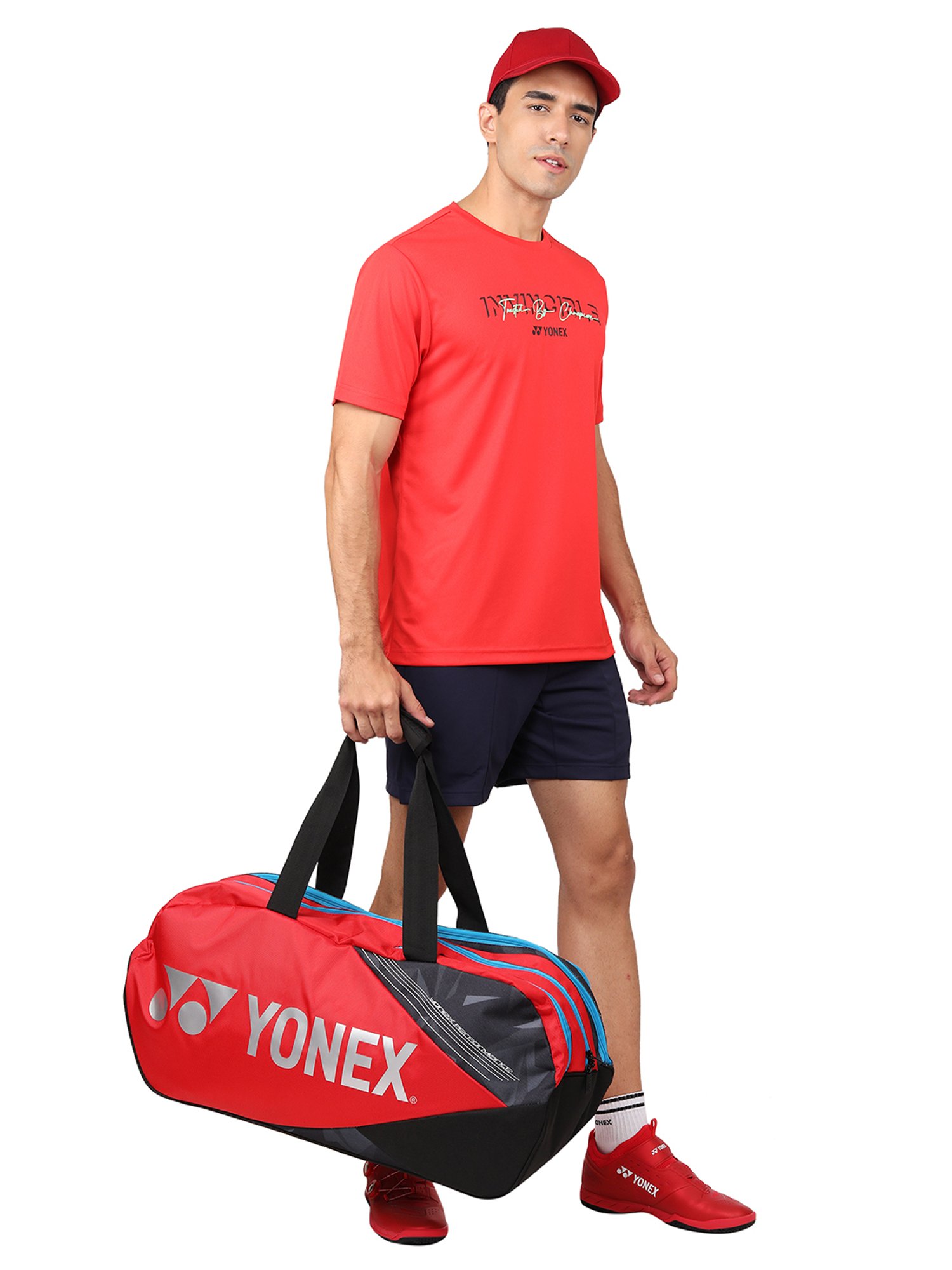 Yonex Red Regular Fit Graphic Print Badminton T-Shirt