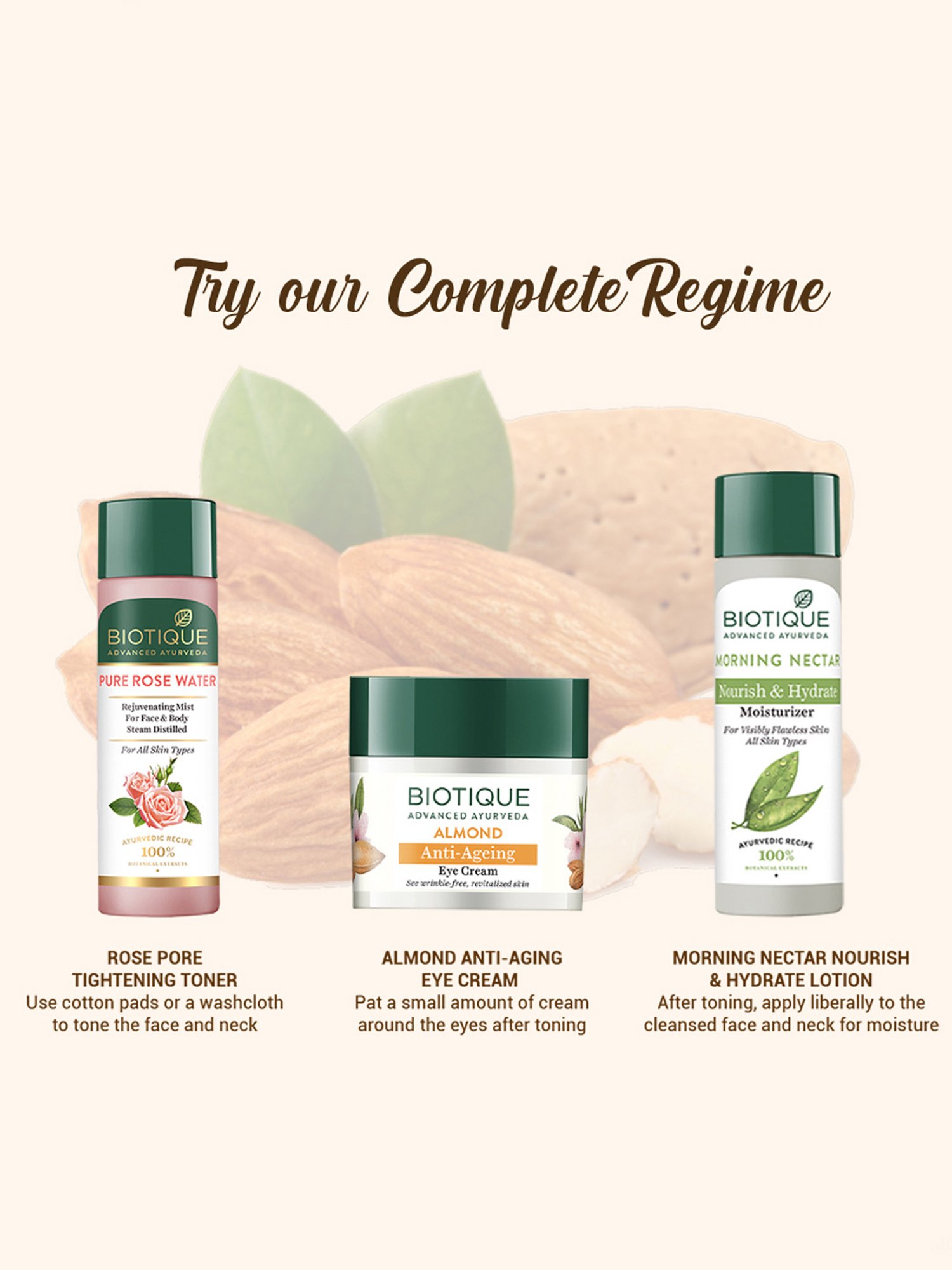 BIOTIQUE Almond Anti-Ageing Eye Cream - 15 gm