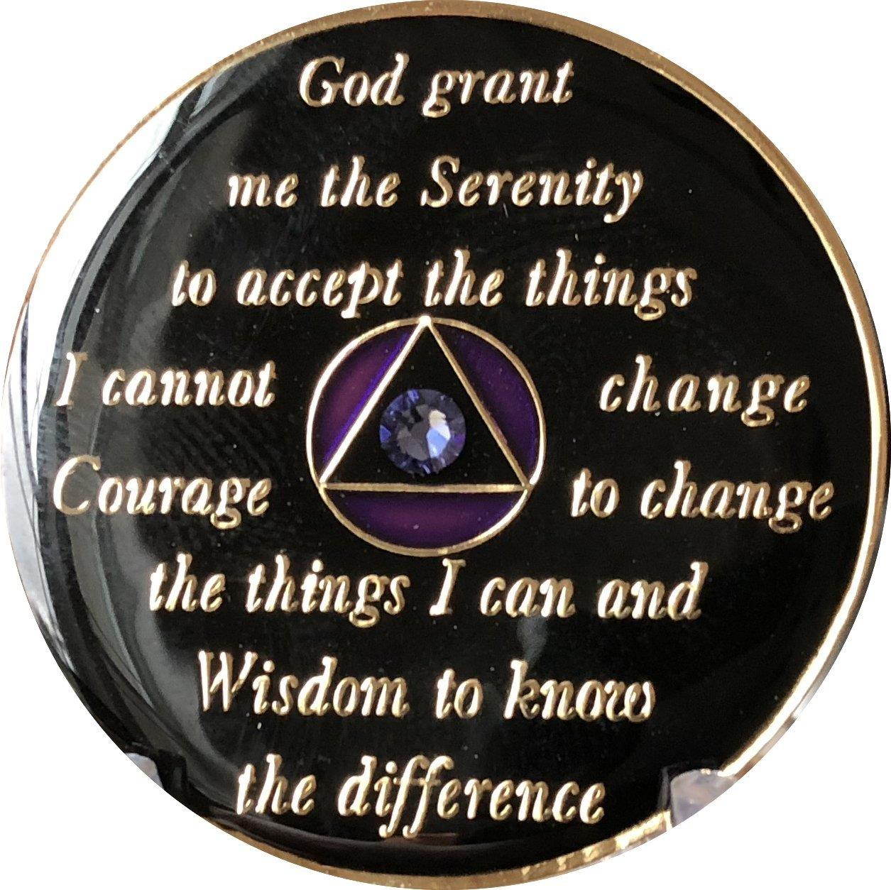 1 Year AA Medallion Purple Tri-Plate Transition Swarovski Crystal Chip