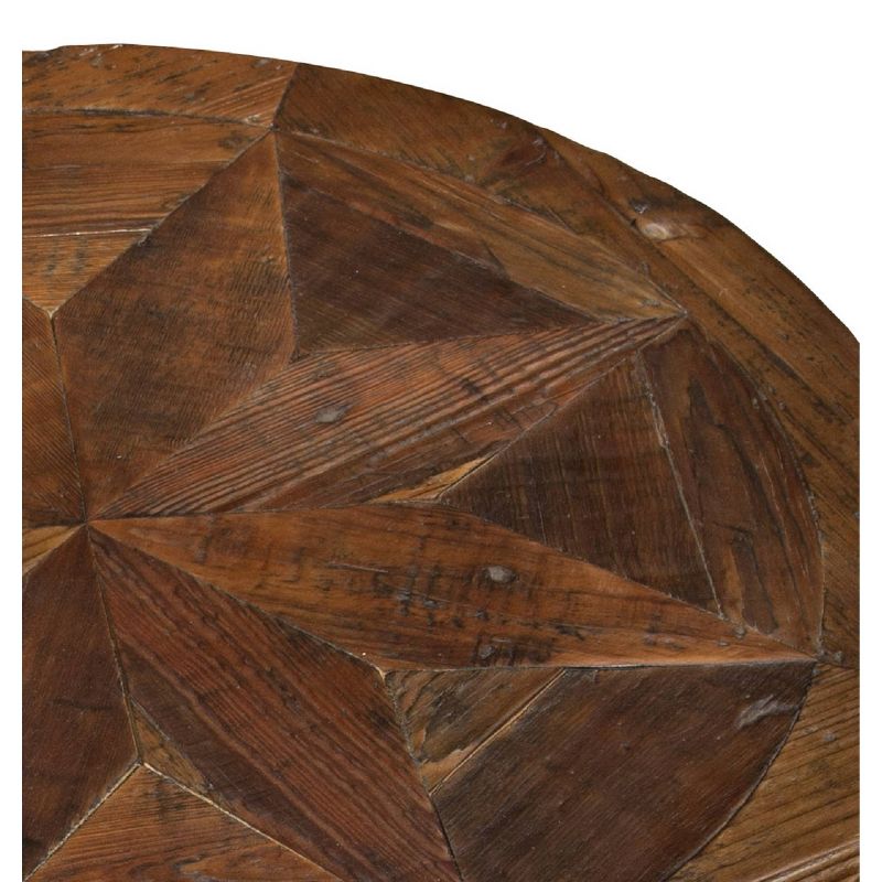 Round End Table Reclaimed Wood Natural - Alaterre Furniture