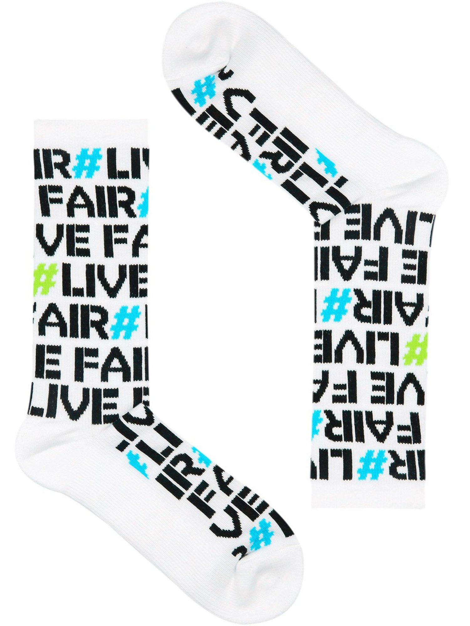 BALENZIA White Printed Crew Length/Calf Length Socks