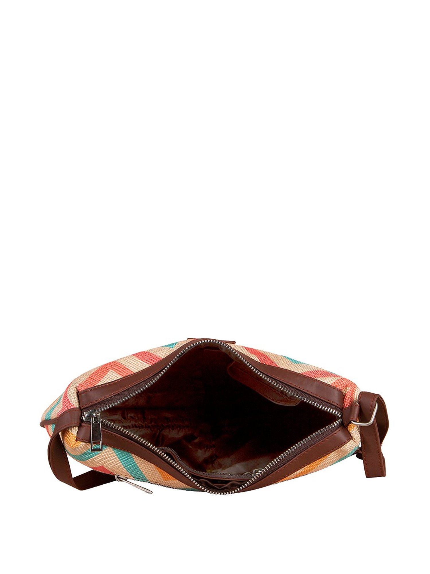 ZOUK Beige Printed Medium Sling Handbag