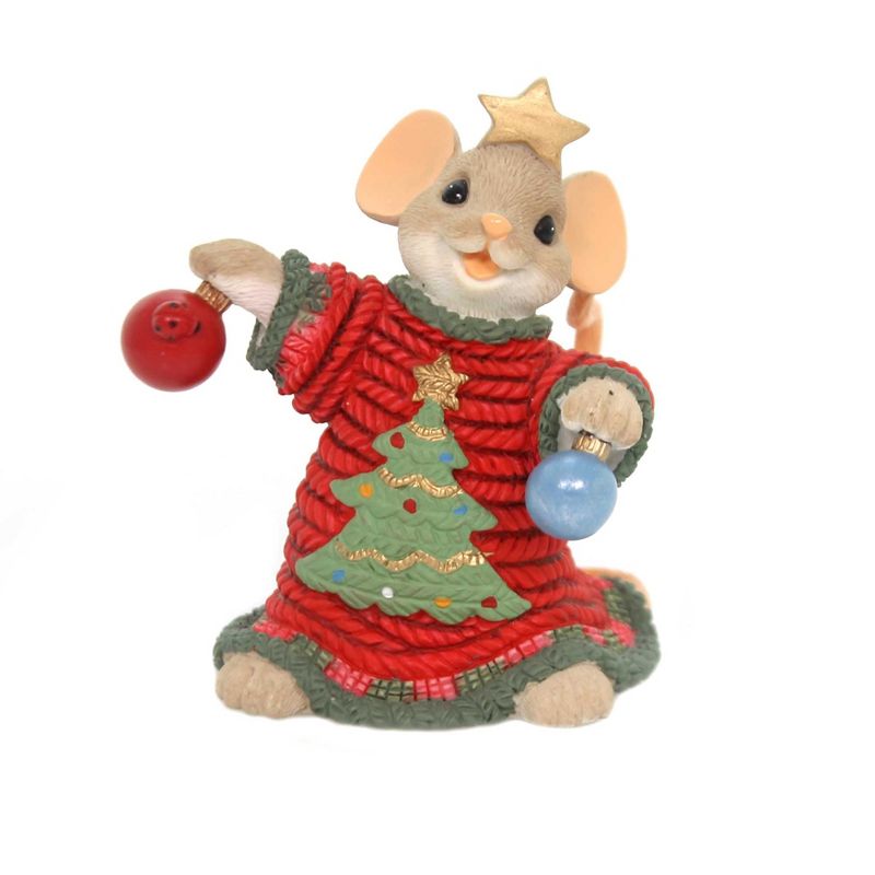 Charming Tails 3.0" That's One Tree-Ific Sweater Christmas Dean Griff Mouse  -  Decorative Figurines