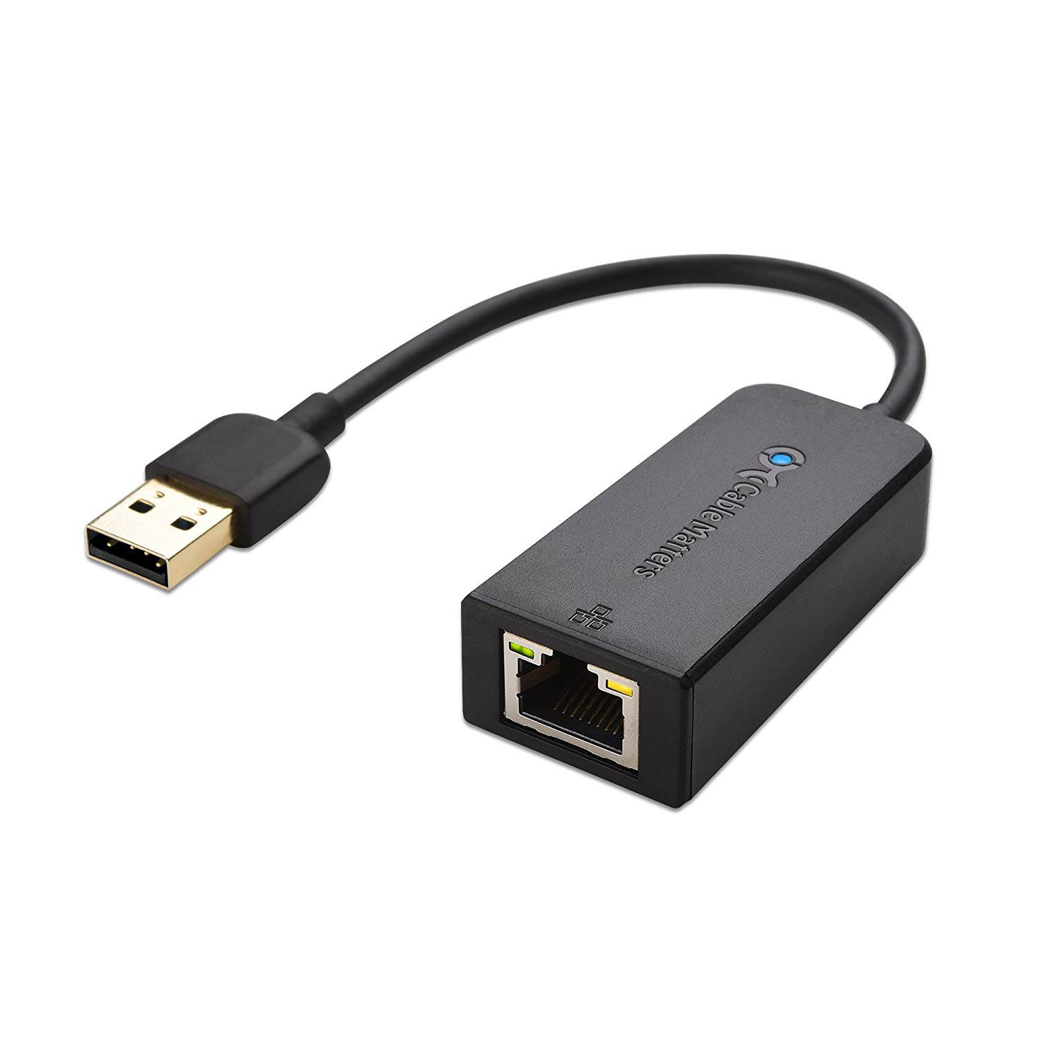 High Performance Network Adapter, USB to Ethernet Adapter (USB 2.0 to Ethernet / USB to RJ45) Supporting 10 / 100 Mbps Ethernet Network in Black