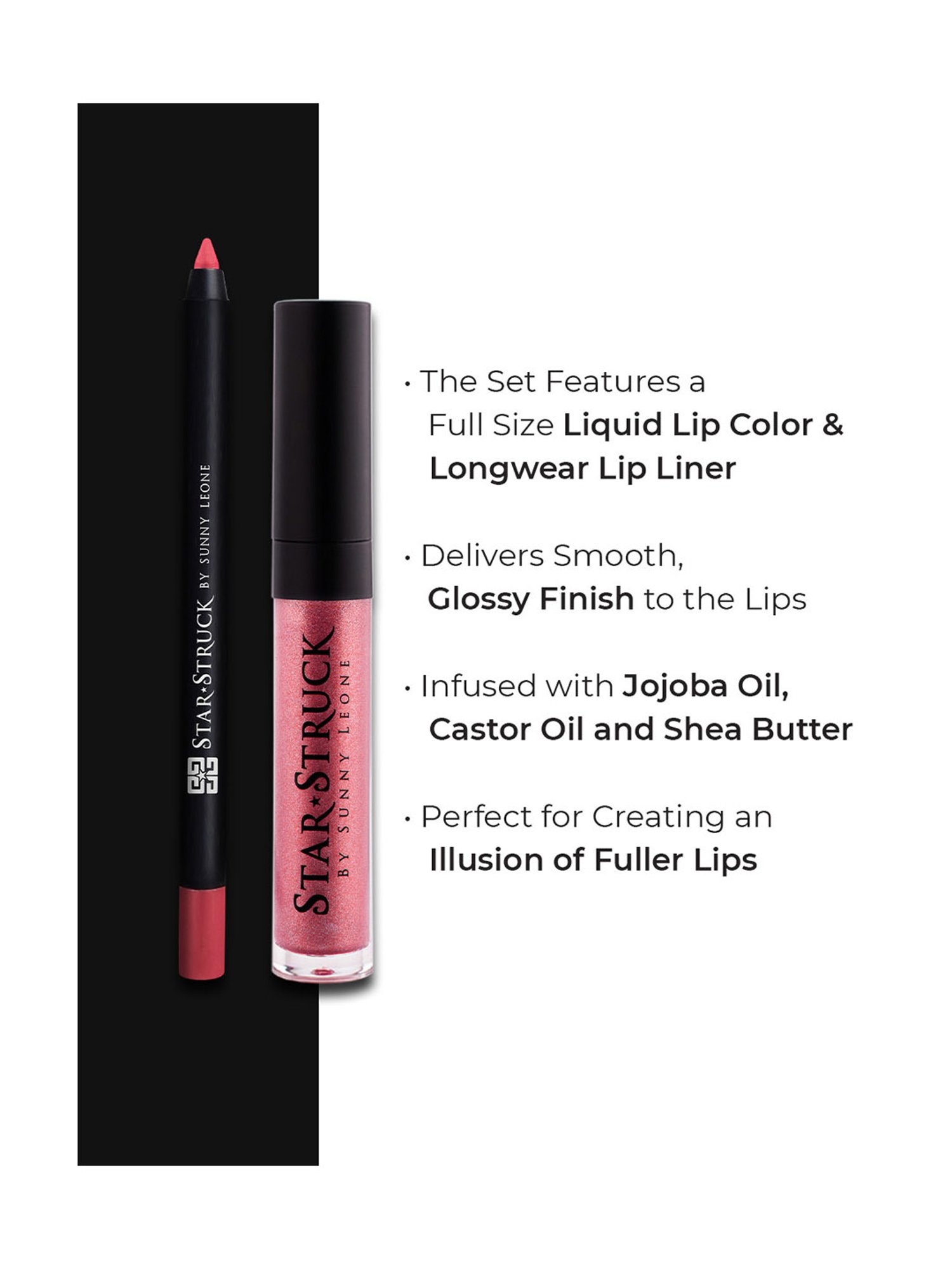 StarStruck By Sunny Leone Liquid Lip Color & Lip Liner Berry Glimmer