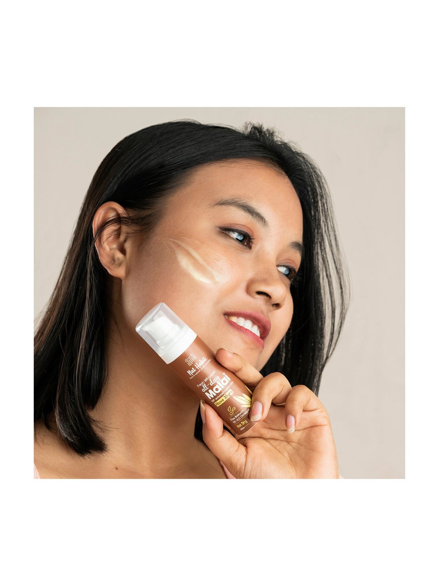 Nat Habit Flax Bakuchi Vit-EC Omega Fresh Whipped All-Day Malai Face Moisturiser - 30 gm