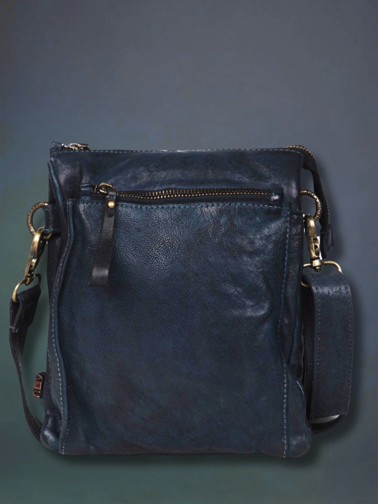 HiLEDER Brown Textured Small Leather 12 inch Cross Body Bag