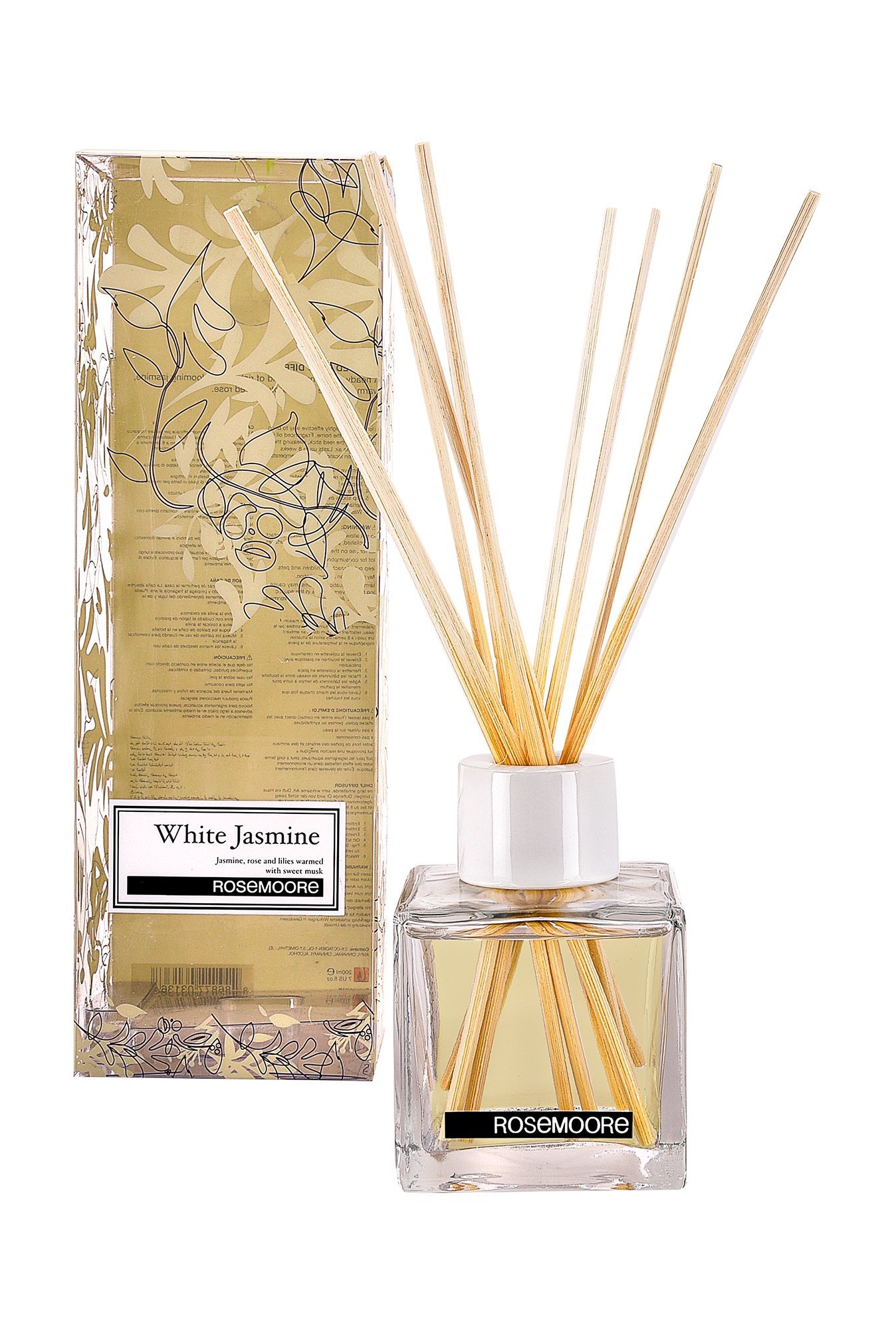 Rosemoore Beige Jasmine Aroma Oil with Reed Sticks - 200 ml