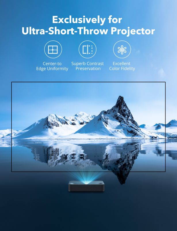 Projector Screen, VAVA 100&rdquo; 4K Ultra HD 16:9 Ambient Light Rejecting Fixed Frame Projector Screen, Ceiling Light Rejecting Projection Screen for Ultra-Short Throw Projectors