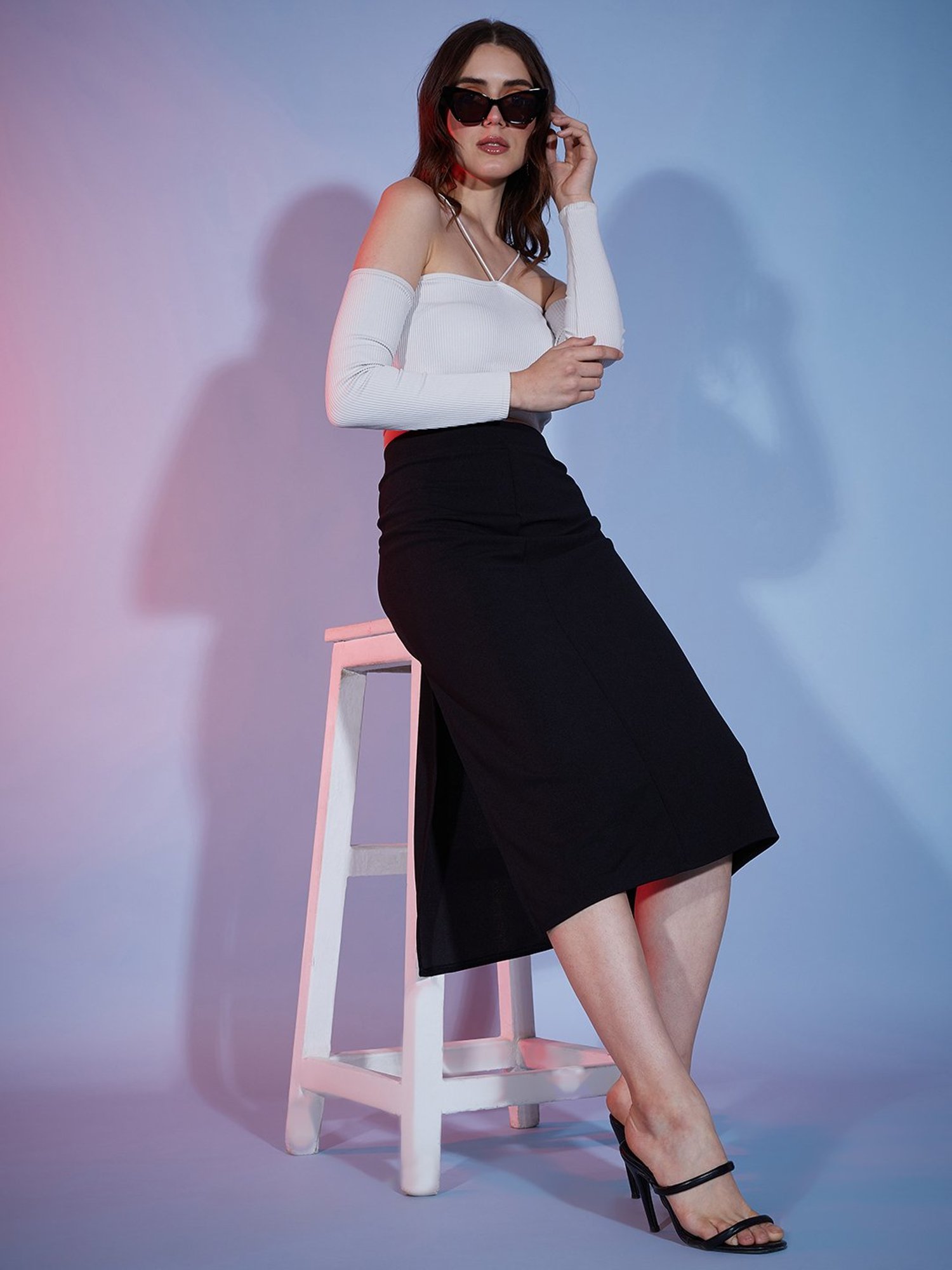 BUYNEWTREND Black A-Line Skirt