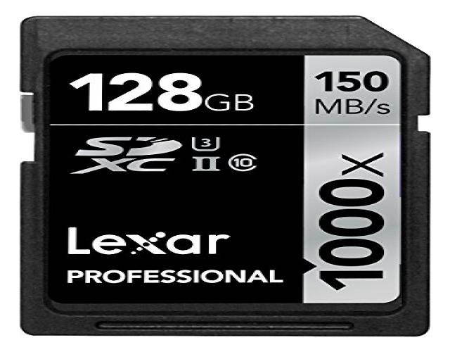 Lexar 128GB Professional 1000x UHS-II U3 SDXC Memory Card #LSD128CRBNA1000